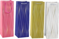 Torebka prezentowa na butelkę z połyskującymi falami