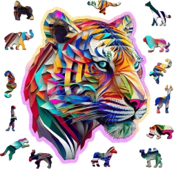 Drewniane puzzle kolorowy tygr 150 elementów WOODEN CITY