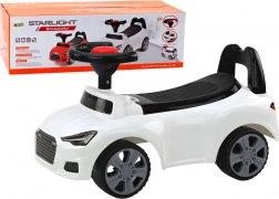 Jeździk auto z oparciem i klaksonem – biały