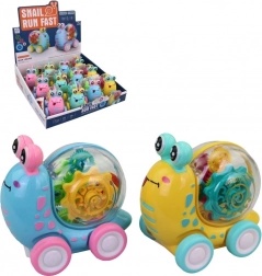 Ślimak z napędem bezwładnościowym i światłem