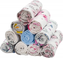 bawełniane pieluchy z nadrukiem New Baby 60 × 80 cm – opakowanie 10 szt.