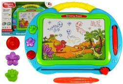 Duża turkusowa magnetyczna tablica do rysowania z pieczątkami