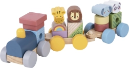 Drewniany pociąg ze zwierzątkami TOOKY TOY – montessori układanka