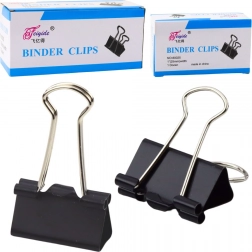 Uniwersalne spinacze biurowe, stal sprężynowa, czarne, 25 mm, 12 szt.