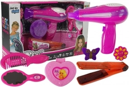 Zestaw piękności z akcesoriami suszarka i prostownica różowa