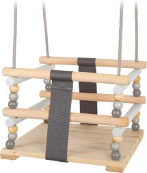 Drewniana huśtawka dla dzieci w stylu skandynawskim