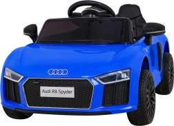 Elektryczny samochodzik AUDI R8 Spyder dla dzieci – niebieski z pilotem, kołami EVA i MP3