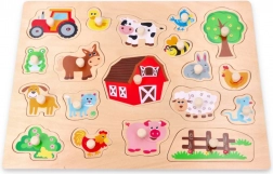 Duża drewniana układanka farma