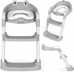 Dziecięca nakładka na toaletę ze schodkami i drabinką, niebieska, ECOTOYS