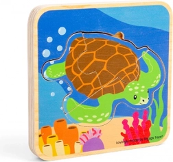 drewniane puzzle cykl życia żółwia BIGJIGS TOYS