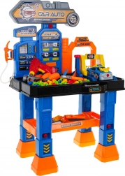 Interaktywny autoserwis 4 w 1 dla dzieci 3+ ze stolikiem, myjnią, stacją paliw, autkiem i wiertarką