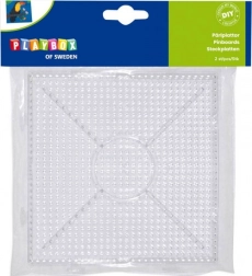 PLAYBOX łączone podstawki do koralików do zaprasowywania – kwadrat, 2 szt.