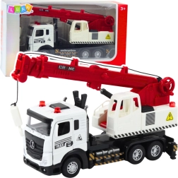 Dziecięca ciężarówka z żurawiem z metalową kabiną, ze światłami i dźwiękami