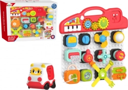 Interaktywna tablica sensomotoryczna z pianinkiem dla dzieci