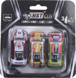 Metalowe autko na napęd wsteczny – zestaw 3 szt.