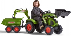 Falk traktor Claas na pedały z przyczepą, przednią łyżką i tylną koparką od 3 lat