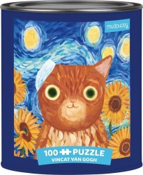Puzzle Vincent van Gogh artystyczne kotki 100 elementów w puszce