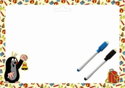 Dwustronna tablica A4 z pisakami - Krecik