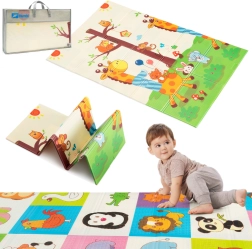 Humbi dwustronna składana mata piankowa XPE 120 × 180 ze zwierzątkami i żyrafami