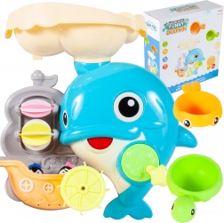 Zabawka do kąpieli delfinek z żółwiem i rybką-chochlą