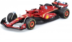 metalowy model bburago 1:43 ferrari sf-24 charles leclerc z figurką kierowcy w pudełku prezentowym