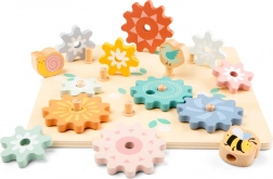 Drewniana ogrodowa zabawka z przekładniami dla dzieci