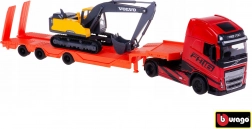 bburago ciężarówka volvo fh16 globetrotter z koparką volvo ec220e 1:43