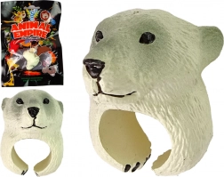 Regulowany dziecięcy pierścionek z głową niedźwiedzia polarnego