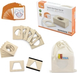 Drewniane magnetyczne szablony z kształtami do malowania