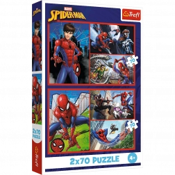 Puzzle 2x70 - Pajęcze historie Disney Marvel Spiderman