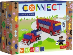 Klocki Connect 2w1 autobus i auto z przyczepą Trefl
