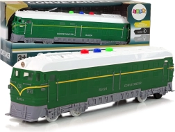 Pociąg z napędem ciernym 1:32 Zielony z dźwiękami i światłami