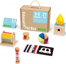XXL Montessori edukacyjny box 6w1 dla dzieci 0-6 miesięcy