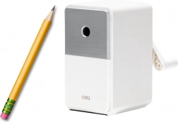 Ręczna temperówka z pojemnikiem i regulacją ostrza biała