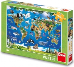 Dino puzzle mapa zwierząt – 100 XL elementów
