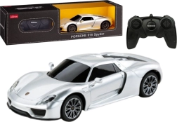 Wyścigowe auto RC 1:24 zdalnie sterowane Porsche 918 Spyder srebrne