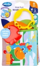 Playgro zawieszana książeczka na wózek z gryzakiem
