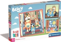 Puzzle 3x48 elementów Bluey Kwadraty