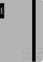 Kalendarz A6 tygodniowy 2025 szary PASTELINI