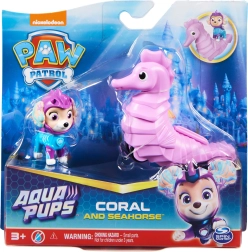 Psi Patrol Aqua Pups – figurka Coral i pojazd konik morski