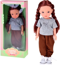 Lovely Girl lalka z satynowymi warkoczykami w sportowym stroju 33 cm