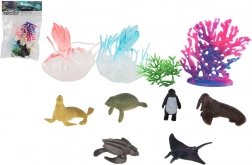 Zestaw morskich zwierzątek i koralowców