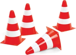 Rolly Toys pachołki drogowe – zestaw 4 pachołków ostrzegawczych