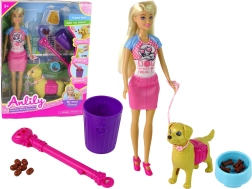 Lalka z pieskiem i karmieniem ANLILY