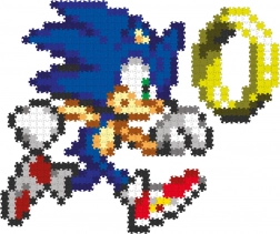 Jixelz Remix plastikowe puzzle pixel art Sonic i złoty pierścień