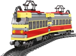 Kompatybilny zestaw konstrukcyjny: tramwaj na baterie z torami 724 szt.