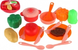 Zestaw dziecięcej zastawy w koszyku z akcesoriami