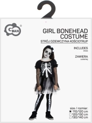 Dziewczęcy kostium szkielet 110–120 cm
