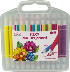 CreaFun flamastry Duo trójkątne, 24 kolorów