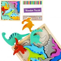 puzzle dinozaury – drewniana układanka dla dzieci